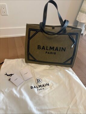 Balmain B-army canvas tote bag